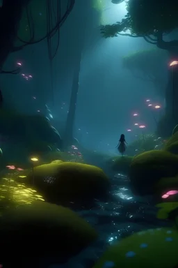 /imagine prompt: 3D Animation, personality: [Eva and Ribbit enter the Enchanted Forest, surrounded by swirling mist. The camera follows their every step as they navigate through the dense foliage. The forest is vibrant and magical, with sparkling lights and glowing flowers. The atmosphere is both mysterious and enchanting.] unreal engine, hyper real --q 2 --v 5.2 --ar 16:9