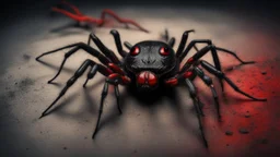 In a mesmerizing combination of brilliant and fading shades, photorealistic,a high-quality,ultra photo-realistic realism image, a black shadows gostes + red devils+ evil + spiders and snales horror, creppy background, hyper realistic, 35mm, F1.8, intricate detail, Sharp focus, super sharp,