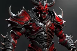 silver and red armoured demon
