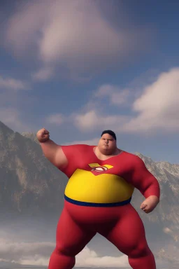 fat superman, ultra realistic, 4k, ultra detail
