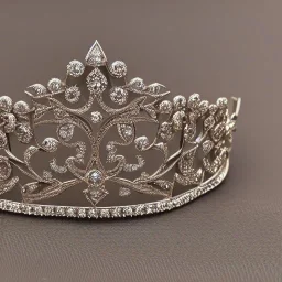 diamond tiara, art noveau, filigree, floral, breathtaking, highly ornate, delicate, intricate, photorealistic, high fashion, fine jewellery, luxury, designer