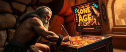 stone age pinball played by stone age man