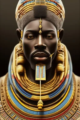 african portrait, ancient egypt, zulu, scaffolding, high detail