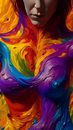 A picture of a plastic painting with colors that express joy 8k