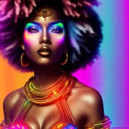 full body shot, masterpiece, best quality, family of three, black skinned, sparkling eyes, fluorescent skin, colorful makeup, hip hop , highly detailed body, afrofuturism, scifi, sun light, 4K, RAW, depth of field, high contrast, realistic details, 24mm