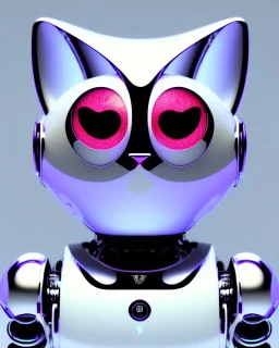 A robotic cat with an Apple logo called “iBots”, suggesting it’s made from an Apple product’s casing. Its glossy white and silver limbs are mechanically jointed, reflecting a scarabet’s anatomy. The design is a creative fusion of technology and organic form, compactly labeled “ibots.” Hyper detailled, hyper realistic, 4K, sharp render