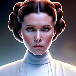 photorealistic princess leia in star wars ,braided hair, illustration on coarse canvas by pixar , ornate and intricate details