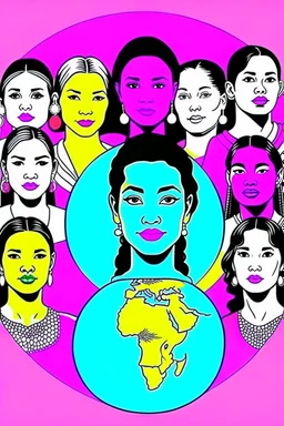 Vintage pop art style, world equality, everyone is equal