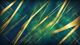 Hyper Realistic Green, Navy-Blue & Glowing-Golden Abstract Retro Grunge-Intersecting-Line-Texture