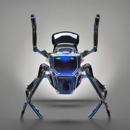 spider robot gadget, silver and blue