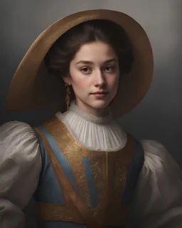 portrait of a girl with half smile, in the style of Inga Mihailovic , (Rembrandt Lighting), zeiss lens, ultra realistic, (high detailed skin:1.2), 8k uhd, dslr, Dramatic Rim light, high quality, Fujifilm XT3