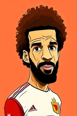 Mohamed Salah Egyptian soccer player cartoon 2d