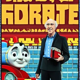 Larry David as Thomas the Tank Engine in a Saturday Night Fever dream movie poster