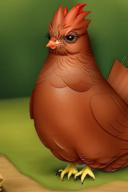 The Little Red hen is not at all pleased