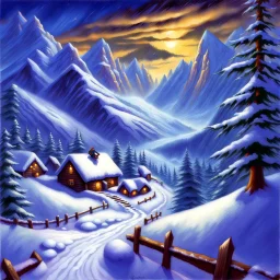 90's TCG fantasy art snowstorm