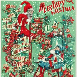 POSTCARD,merry christmas, neon