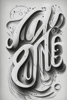 Hand two Lettering O style infinit with background white