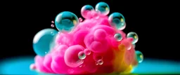 Cotton Candy, Bubbles, focus on max 20 bubble, close up, volume, burst, splash color, big drops of paint splash, sharp, add financial assets, fashion items,