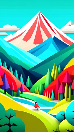 Design a 4K cartoon-style iOS login screen featuring a serene New Zealand trail. Use gentle pastel colors to create a calming atmosphere. Include a cartoon character walking down the trail, looking back invitingly. Integrate native wildlife like kiwi birds and other colorful species. The goal is to offer a visually pleasing and inviting login experience that showcases New Zealand's natural beauty.