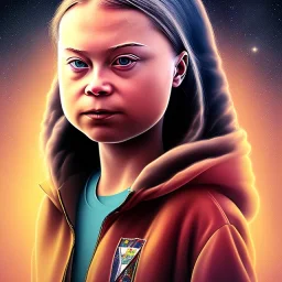 portrait of Greta Thunberg fracking for gas