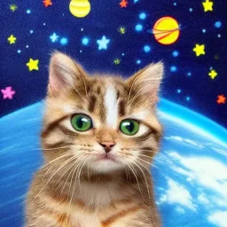 Cute cat in space