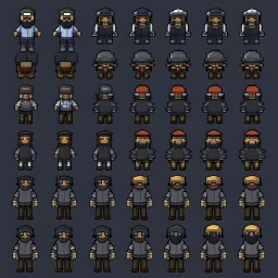 sprite sheet character, rimworld style