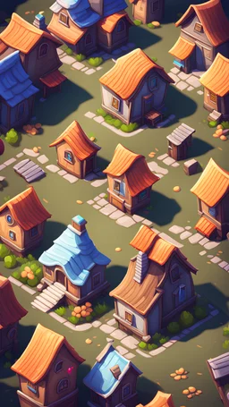 houses topdown stylized game