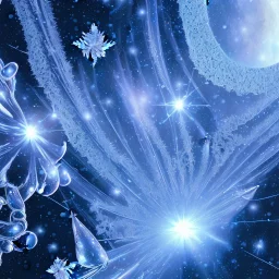 celestial, reflection, ice crystals, snow, icicles