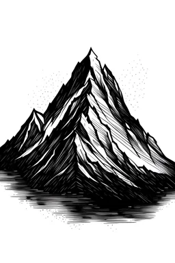 make only the moutain in black on a white background