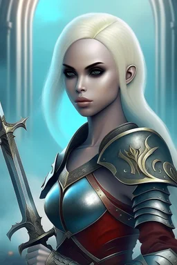 pretty woman, warrior, vampire, blonde, fantasy, Skyrim, sword, gentle, maternal, elder scrolls