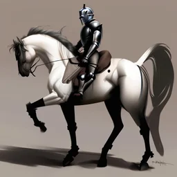 Knight riding a horse. Modern Art