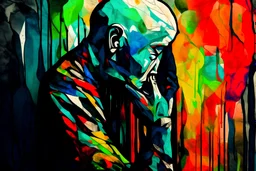 abstract art of pain from losing a close friend
