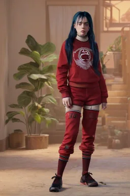 Billie Eilish, in stockings