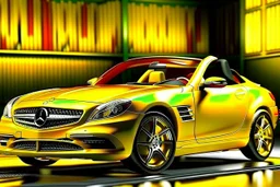 Fotorealistisch 2007er Mercedes Benz SLK R131 zitronengelb lackiert brandneu