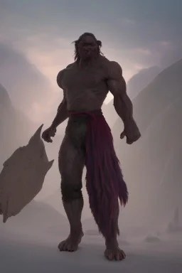 Full body photography of ethereal ANGRY ORC , Fire theme art, Dark moody night atmosphere, by Michelangelo, 8K, high body details, anatomically perfect body, oak tree roots, purple, red, armed with guns ,