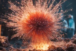 Atomic explosion, made of jelly, ULTRA REALISTIC, details, intricate detail, professional lighting, film lighting, 35mm, anamorphic, lightroom, cinematography, bokeh, lens flare, film grain, hdr10, 8k, Roger Deakins, incredibly detailed, reflect, sharpen