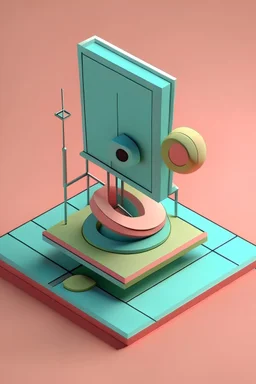 3d axe in cute minature style