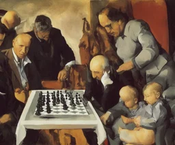 Complex Surgical Instruments,Putin, President Xi Of China And Joe Biden Play Chess with a Newborn Boy,Painting By Adrian Ghenie,Michelangelo,Rene Magritte,Lucian Freud,Salvador Dali,Pablo Picasso