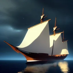 photo of a ultra realistic sailing ship, dramatic light, pale sunrise, cinematic lighting, battered, low angle, trending on artstation, 4k, hyper realistic, focused, extreme details, unreal engine 5, cinematic, masterpiece, art by studio ghibli, intricate artwork by john william turner