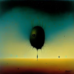 Surreal horror style by Pawel Kuczynski and Zdzislaw Beksinski and Yves Tanguy, surreal abstract art, fear of being alone, abstract anthropomorphic paradox night fever, weirdcore, depth of field, unsettling, asymmetric abstractions, surreal masterpiece, juxtaposition of the uncanny and the banal, sharp focus, creepy, never before seen art of beyond,
