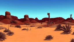 desert city far in the background comic style