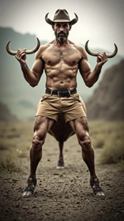 A nan has a legs like bulls
