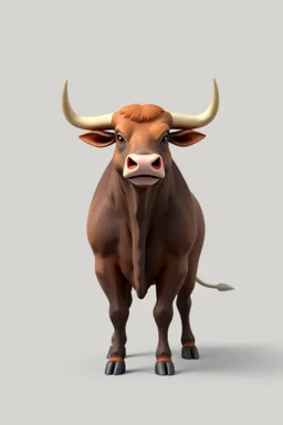 hi poly Stampeding Bull T pose just the character and simple background