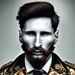 Lionel Messi face, steampunk,