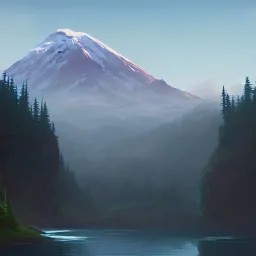 Concept art of the Mt. Rainier by Airi Pan