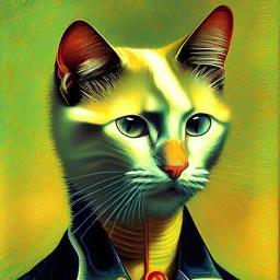 Portrait of a cat by Van Gogh