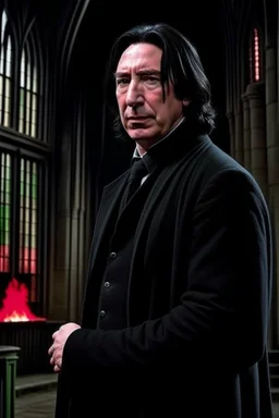 I want a picture that 's more realistic , more Professor Snape , with a high level of horror , and I want the whole Hogwarts school behind him , and I want Snape a little younger .