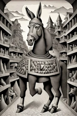 MC Escher Donkey warrior