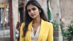 Braless Indian Girl in Yellow Blazer