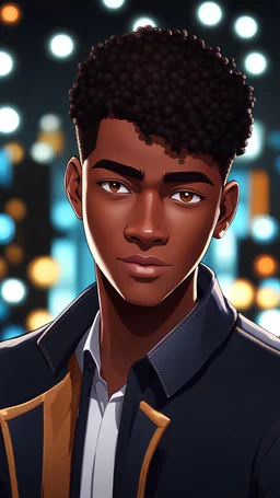 twenty year old black gUY with short hairs, with a jacket and business style, full body, from head to toe, best quality, digital painting, 4k, sharp focus, intricate texture, skin imperfections, blank background. , interactive novel style,bokeh, professional, anime clean drawing,Your Name, 4k, highly detailed, clear lighting,
